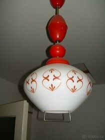 Lustr–stahovačka, světlo, kryt na žárovku,Retro TV a žehličk