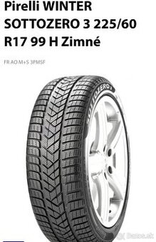 Pirelli Sotozero 3 zimne R17 225/60