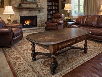 Stolík celodubový s 2x zásuvka