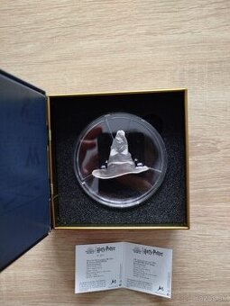 zlato striebro minca proof Harry Potter klobúk 2022