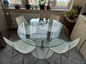 Taliansky dizajnový stôl Calligaris so stoličkami