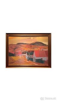 Obraz - Lajos Luzsicza (1920–2005) – Vidiecka krajina