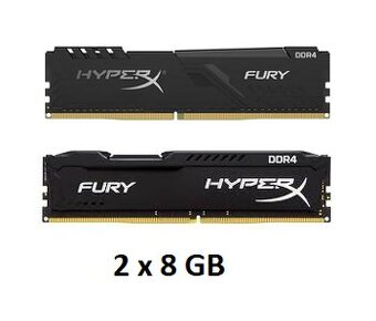 2 ks - RAM HyperX 8GB DDR4 2666MHz CL16 Fury Black