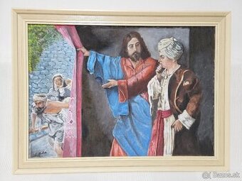AKCIA-Predám ručne maľovaný obraz na plátne. Autor J. Valček