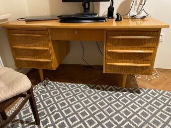 Pracovný písací stôl retro drevený starožitný