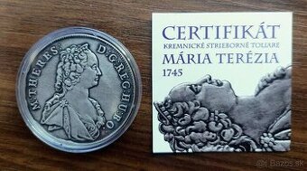 Predám repliku toliara M. Terézie z r. 1745