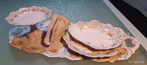 Servírovacia sada z ružového porcelánu