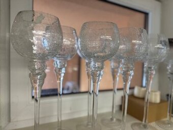 Predám sklenené svietniky – 8 ks (výška cca 40–45 cm)