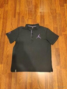 Polo tričko JORDAN – černé s fialovými detaily
