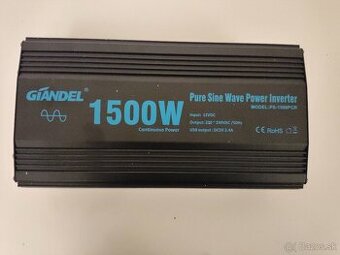 #207 Menič napätia 12V → 230V 1500W (čistý sínus) GIANDAL