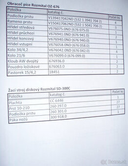 ND na obraceč OZ-676 a SD-300C