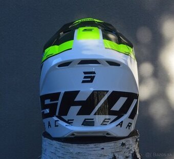 shot kvalitná prilba helma pre enduro neonová žlto biela