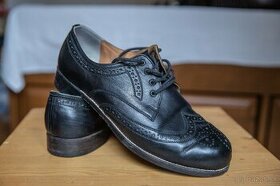 Pánske čierne kožené topánky. Ručná práca z Maďarska