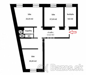 rkDOM | 3,5 izbový tehlový byt s potenciálom 4-izbového - 1