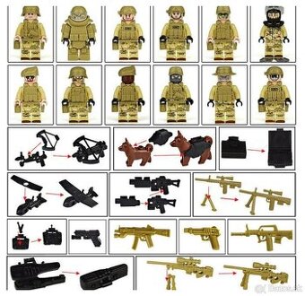 Rôzne sety vojakov (8ks) 1 + doplnky - typ lego