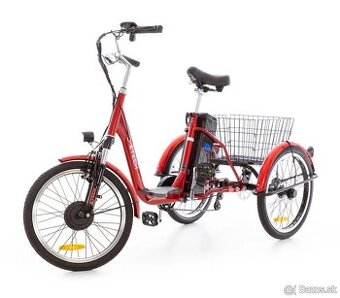 Trojkolesový elektrický bicykel Tornádo ZTECH, červený