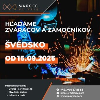 Zámočník, zvárač - Švédsko