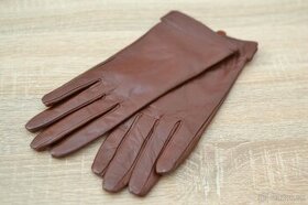 hnedé kožené rukavice S