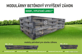 Modulárny betónový vyvýšený záhon dekor pletené lamely