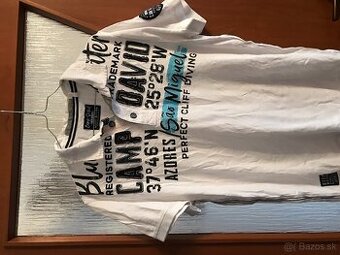 CAMP DAVID originál white pánske polotricko L/XL