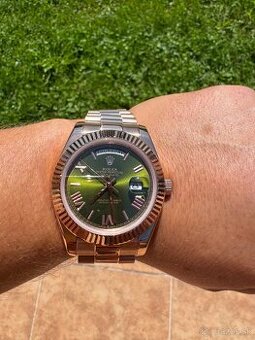 Rolex Day Date. Rose gold - Olive 1:1 40mm - 1