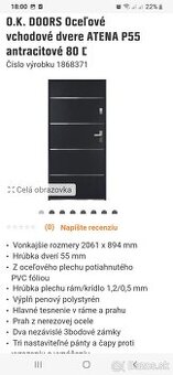 OBI dvere Atena 80 Ľ. antracit