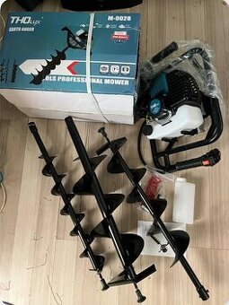 Benzinovy zemny vrták + vrtáky