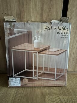 Dva stolíky skladné zasunuteľné do seba nové dva stoly stôl