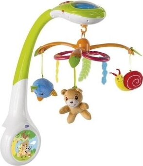 Kolotoč nad postieľku Chicco Magic Forest a kôš na plienky