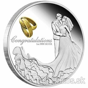 Investicne striebro mince minca mladomanželia