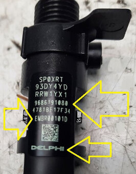 trysky 2.0 HDI 9686191080, EMBR001010D Citroen PEUGEOT FORD