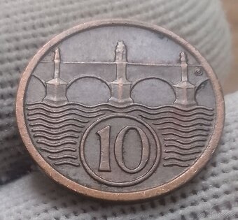 Československé medené 10haliere.