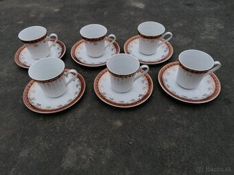 Predám červeno-zlatá porcelánová sada