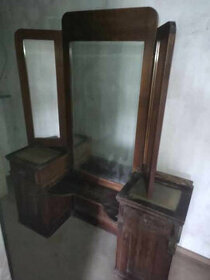 Starožitný zrkadlový toaletný stolík - 1