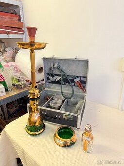 Novoborske sklo ceskoslovenske - vodna fajka,flakon