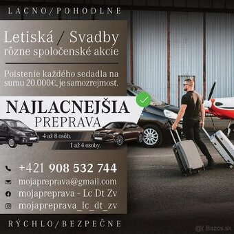 Preprava na letisko Zvolen a okolie 9 miestnym autom