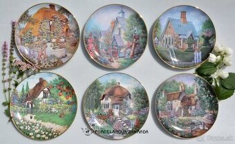 Lilliput Lane - 6 porcelánových tanierov z 1 série