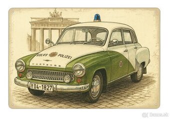 plechová cedule - Wartburg 311 Volkspolizei