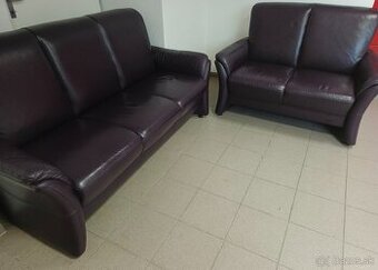 Kožená sedacia súprava 3+2 - ako NOVÁ, TOP STAV
