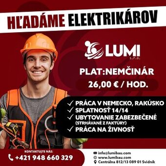 HĽADÁME ELEKTRIKÁROV