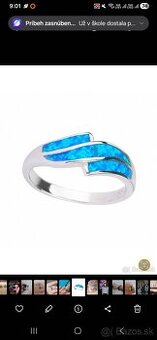 Strieborný opálový prsteň v.55