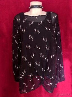 Čierna blúzka veľkosť XXXL -4XL