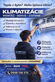 Montáž klimatizácie – Partizánske a okolie