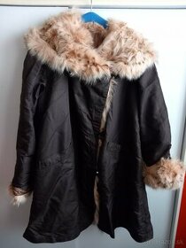 Zimná bunda s kožušinou hnedá - 1
