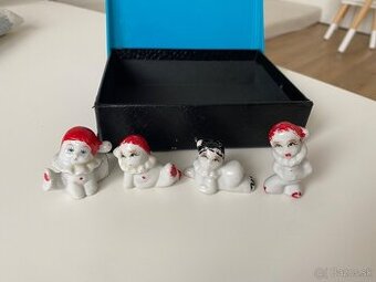 Porcelanovy vintage ručne maľovanie klauni z 1960