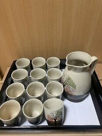 Keramická súprava džbanu+12 pohárov