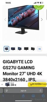 Herný monitor Gigabyte LCD 4k 160hz