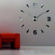 3D Veľké nástenné hodiny silver 030B čIERNE