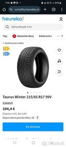 TAURUS ZIMNÉ 215 65 r17. 4xpneu