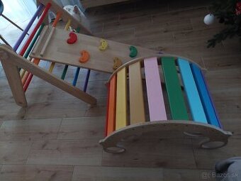 Montessori triangel, hojdačka a šmykľavka